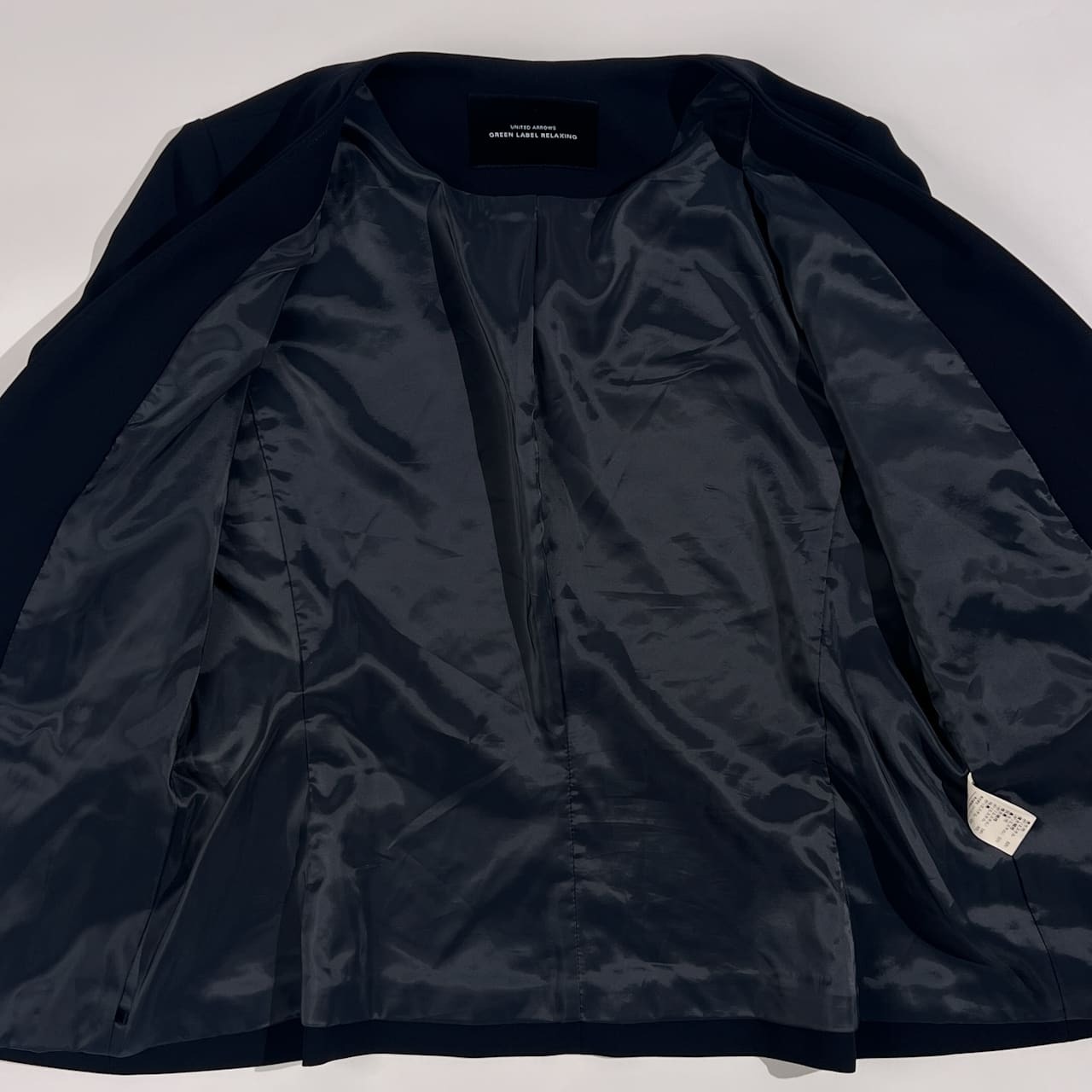green label relaxing グリーンレーベルリラクシング  Vネック ノーカラー ジャケット サイズ 40 /ネイビー系 レディース フォーマル 通勤