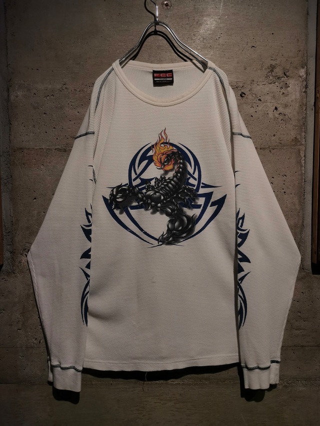 【Caka】Scorpion × Trival Print Loose Thermal L/S Pullover