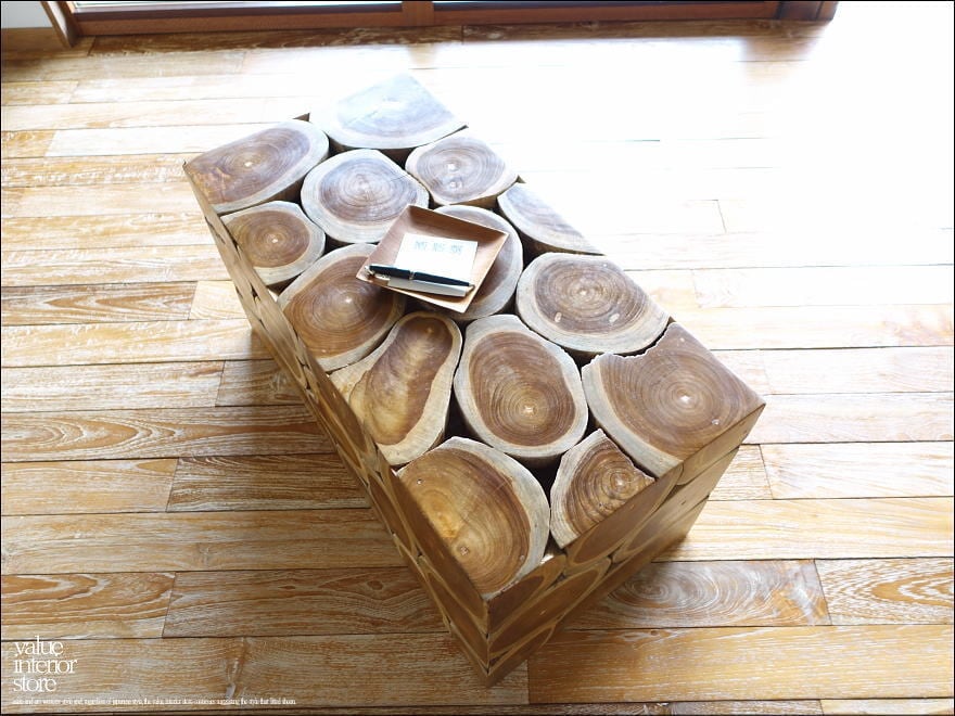チーク無垢材 ブロックベンチN/A 椅子 長椅子 スツール ナチュラル 手作りチェア 銘木家具 イス 無垢材家具 木目 三大銘木