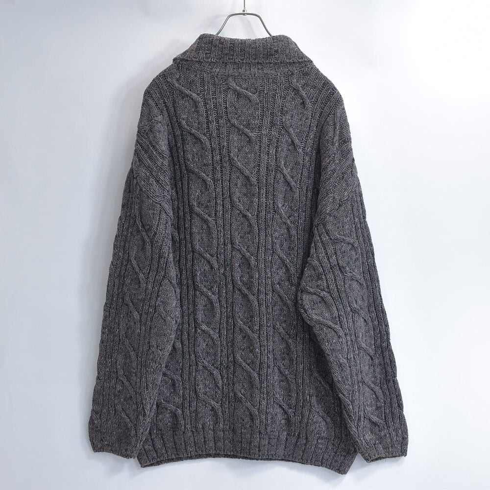 90s～ Club Monaco クラブモナコ コットン アラン模様 ケーブル編み タートルネック プルオーバー セーター ニット ヴィンテージ ビンテージ USA アメリカ古着 メンズXL相当 90s～ Club Monaco クラブモナコ コットン アラン模様 ケーブル編み