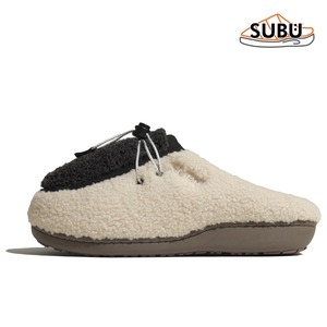 SUBU スブ DOTS FROZZO ボアサンダル フリースサンダル ドローコード付き メンズ レディース 秋冬 Charcoal&White