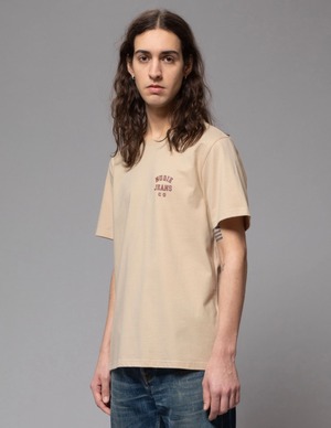 Nudie jeans 2022 ヌーディージーンズ   SUMMER COLLECTION   Roy Logo Tee Cream 半袖teeシャツ クリーム