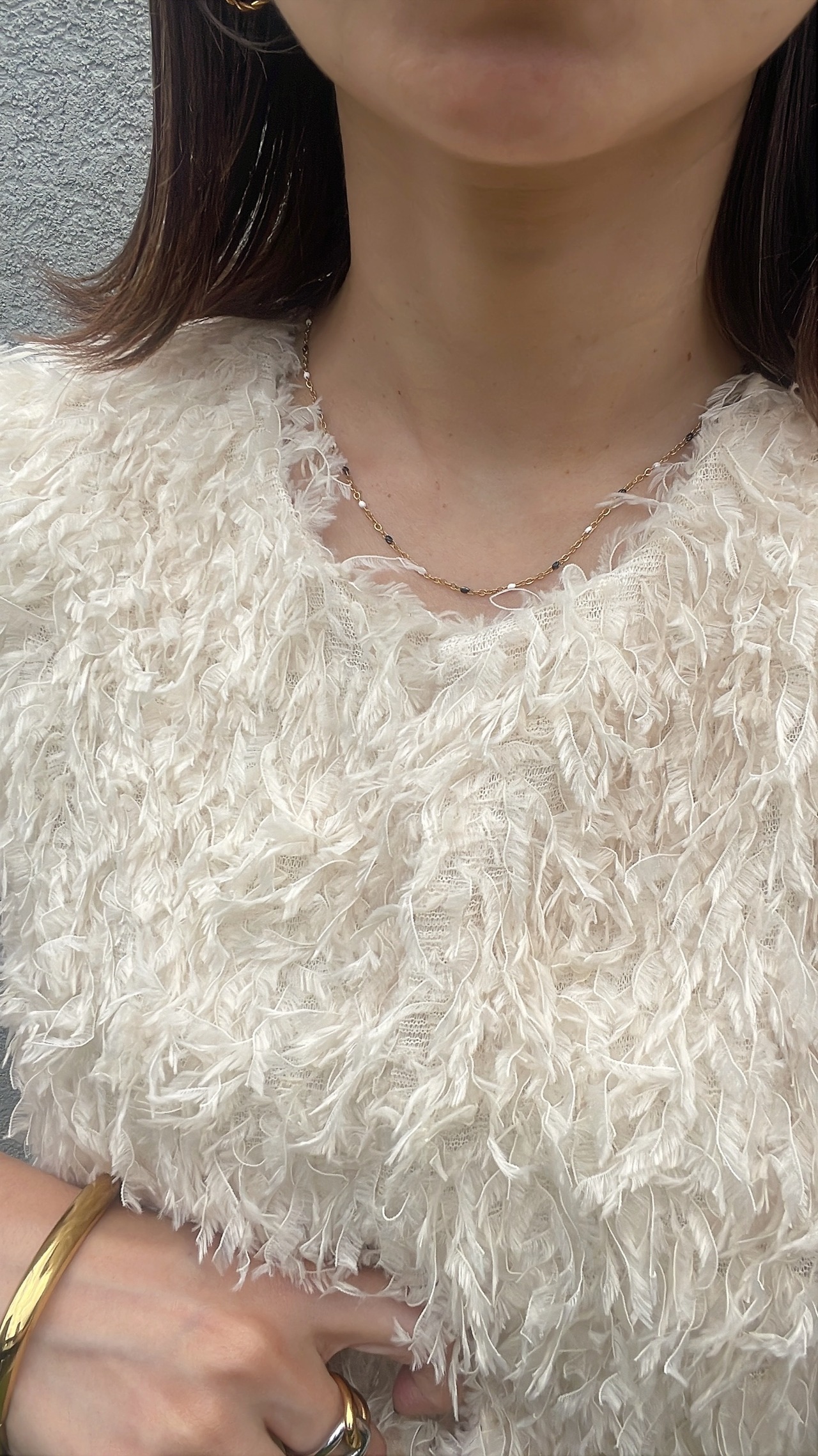 モノトーンビーズネックレス