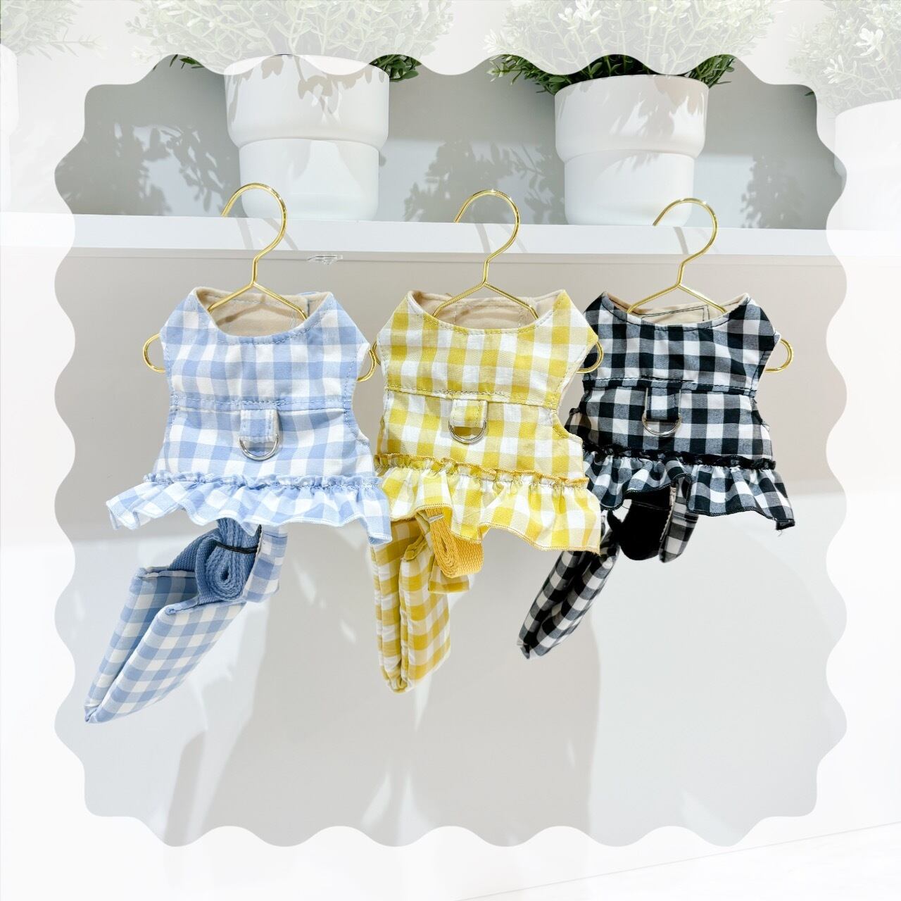 ギンガムチェックリボンフリルハーネス/NO.52401049