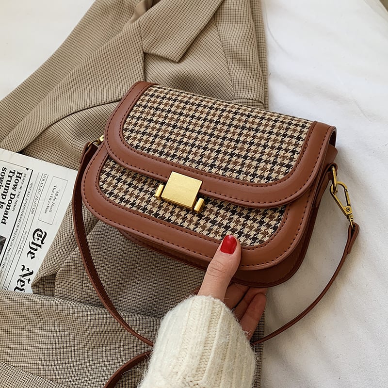 スタイルオータムウィンタースタンダード レトロ 秋物 冬物 スクウェア メッセンジャーバッグ 手作りハンドバック32789161519