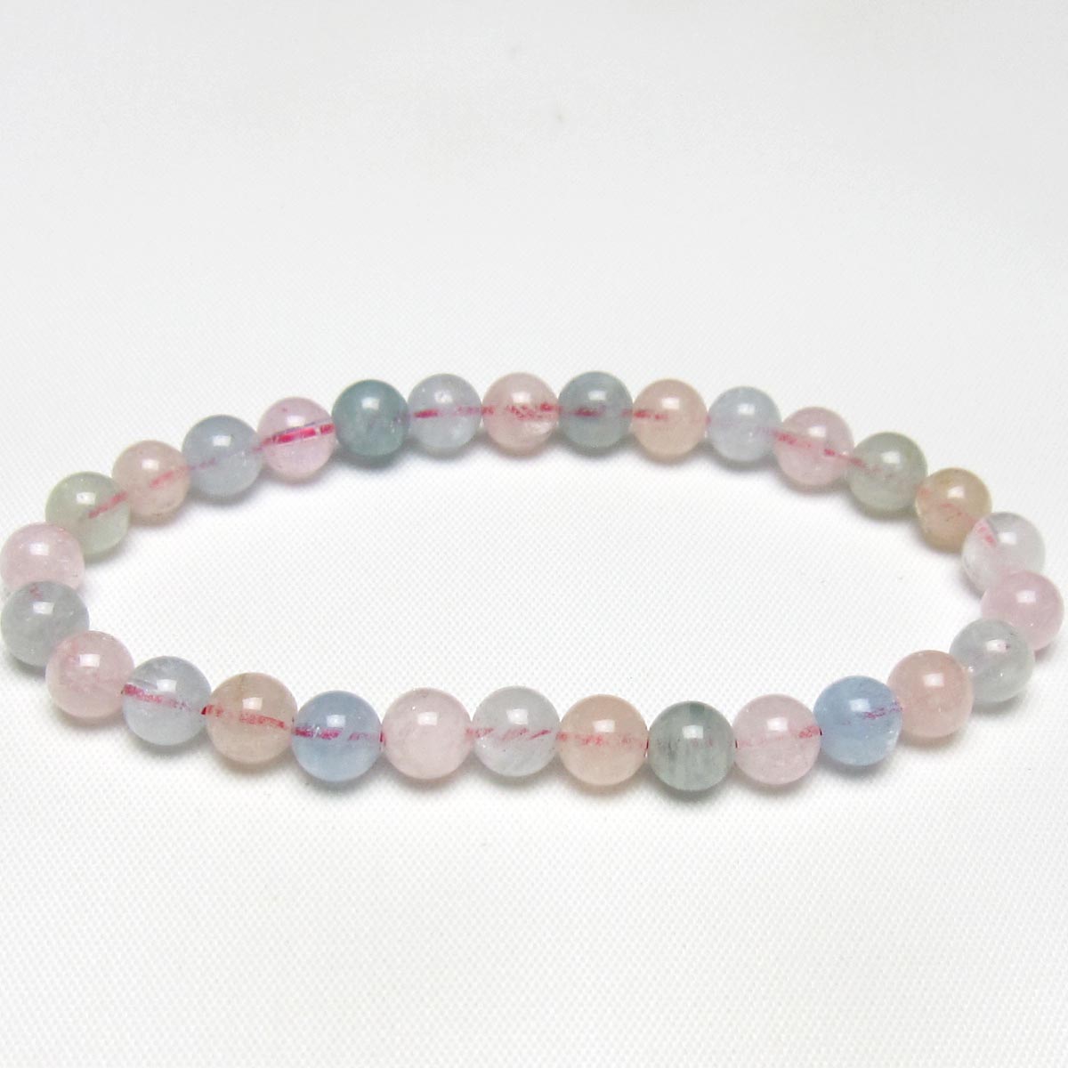 ミックスカラーベリル ブレスレット 6mm 一点物 メール便可 [M便 1/10] 111-48846