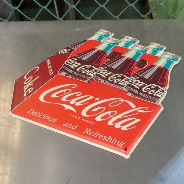 海外直輸入】ダイカット エンボス メタルサイン COCA-COLA 6 PACK