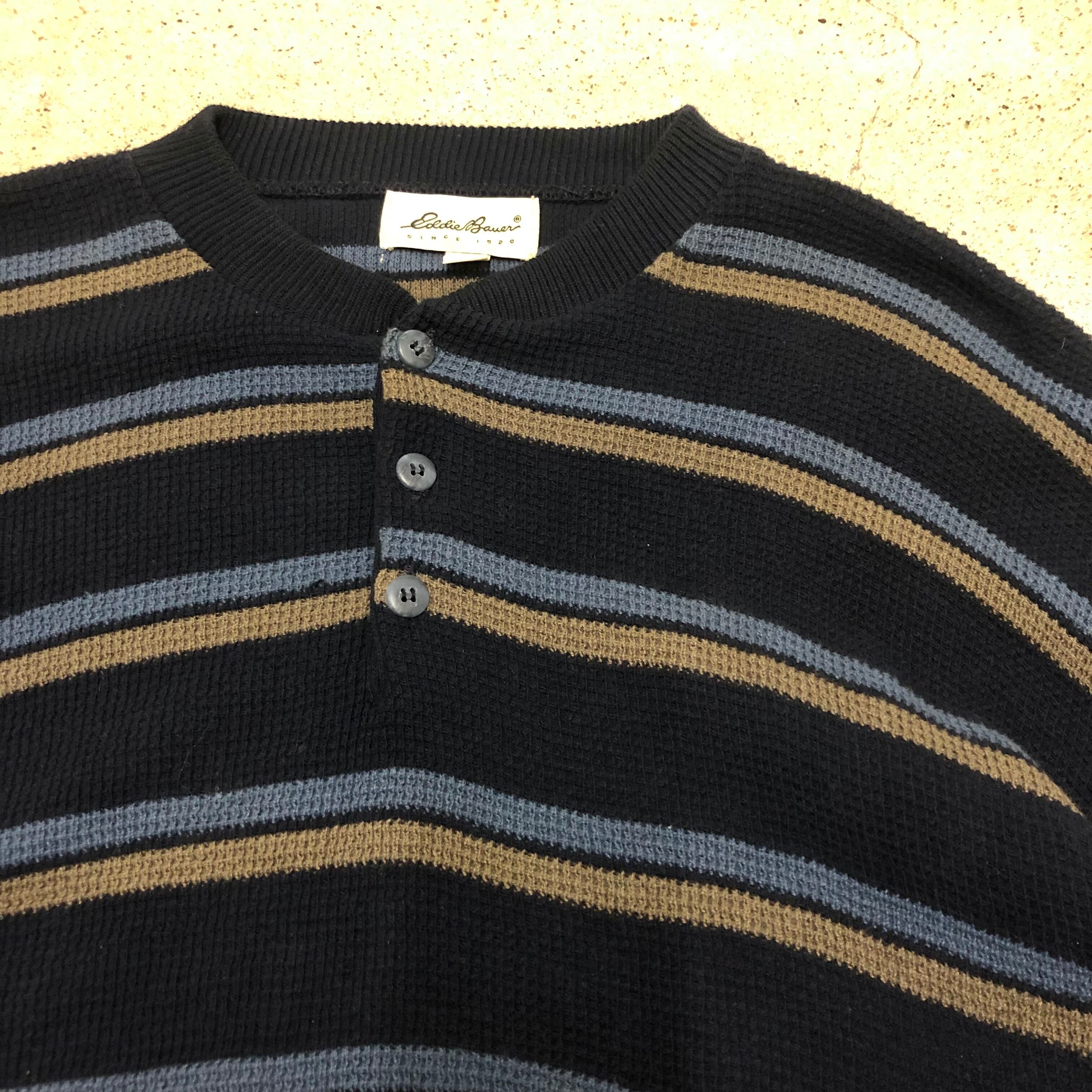 00s Eddie Bauer/Henley neck thermal/L/ヘンリーネック/サーマル