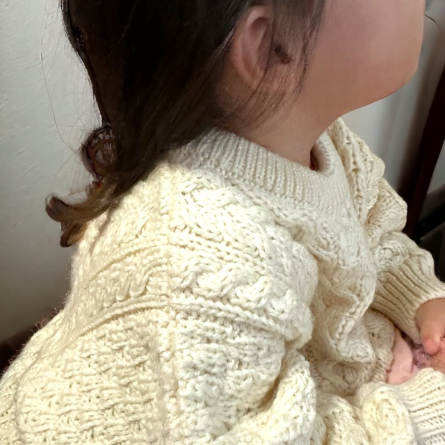 【KIDS】Ivory cable knit