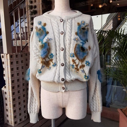 Flower design tirolean cardigan / フラワーデザイン チロリアン カーディガン