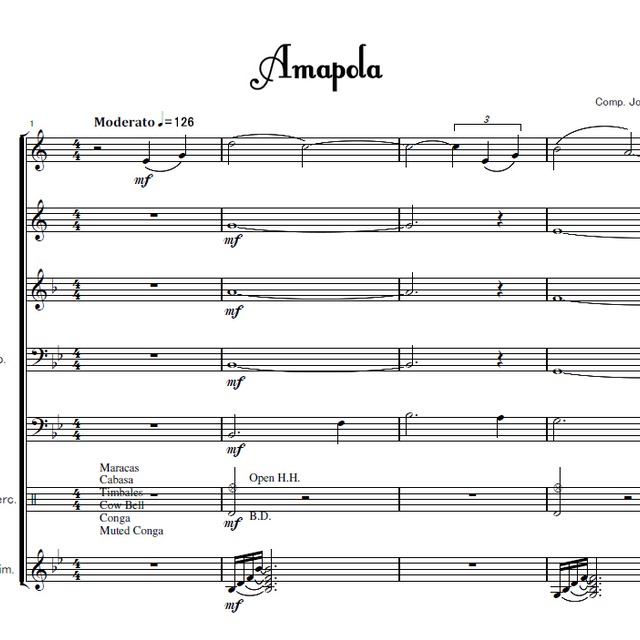 金管四重奏と打楽器のための アマポーラ 楽譜 吹奏楽アンサンブル楽譜のアトリエ アニマート 金管四重奏と打楽器のための アマポーラ 楽譜 吹奏楽アンサンブル楽譜のアトリエ アニマート