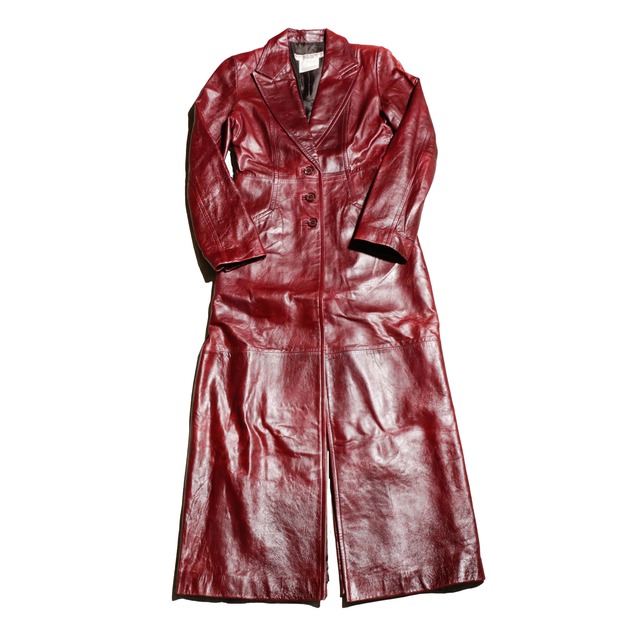 KATHARINEHAMNETT LONDON RedSheepLeatherMaxiLongJacket