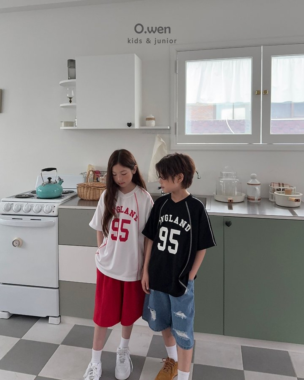 [O.wen] England V-neck Short sleeve T-shirt / [오웬] 잉글랜드V넥반팔티