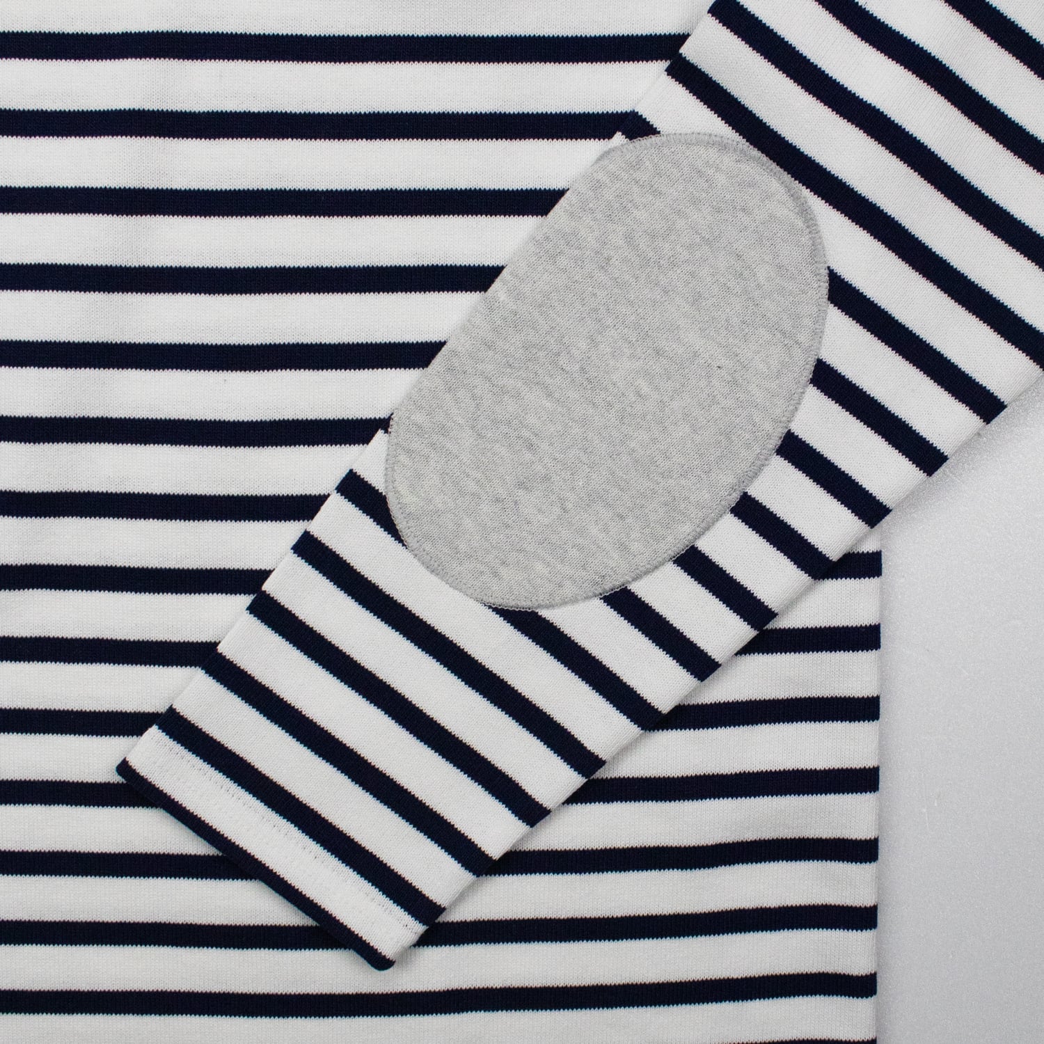 セントジェームス SAINT JAMES ウエッソンボーダーエルボーパッチ(13JC OUES.COUD.R)ECRU/MARINE(GRIS CLAIR)