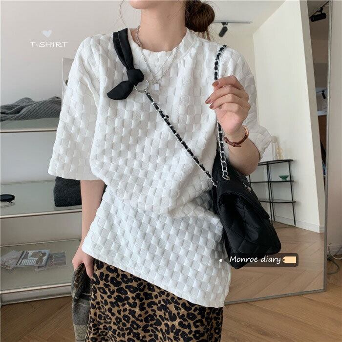 ホワイトTシャツ シャツ スタイルルーズトップス ストリート モンロー72890868865