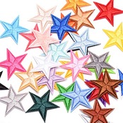 XUNHUI 33色から星ワッペン アイロンワッペン 刺繍 アップリケ 星 33枚セット 3.5CM