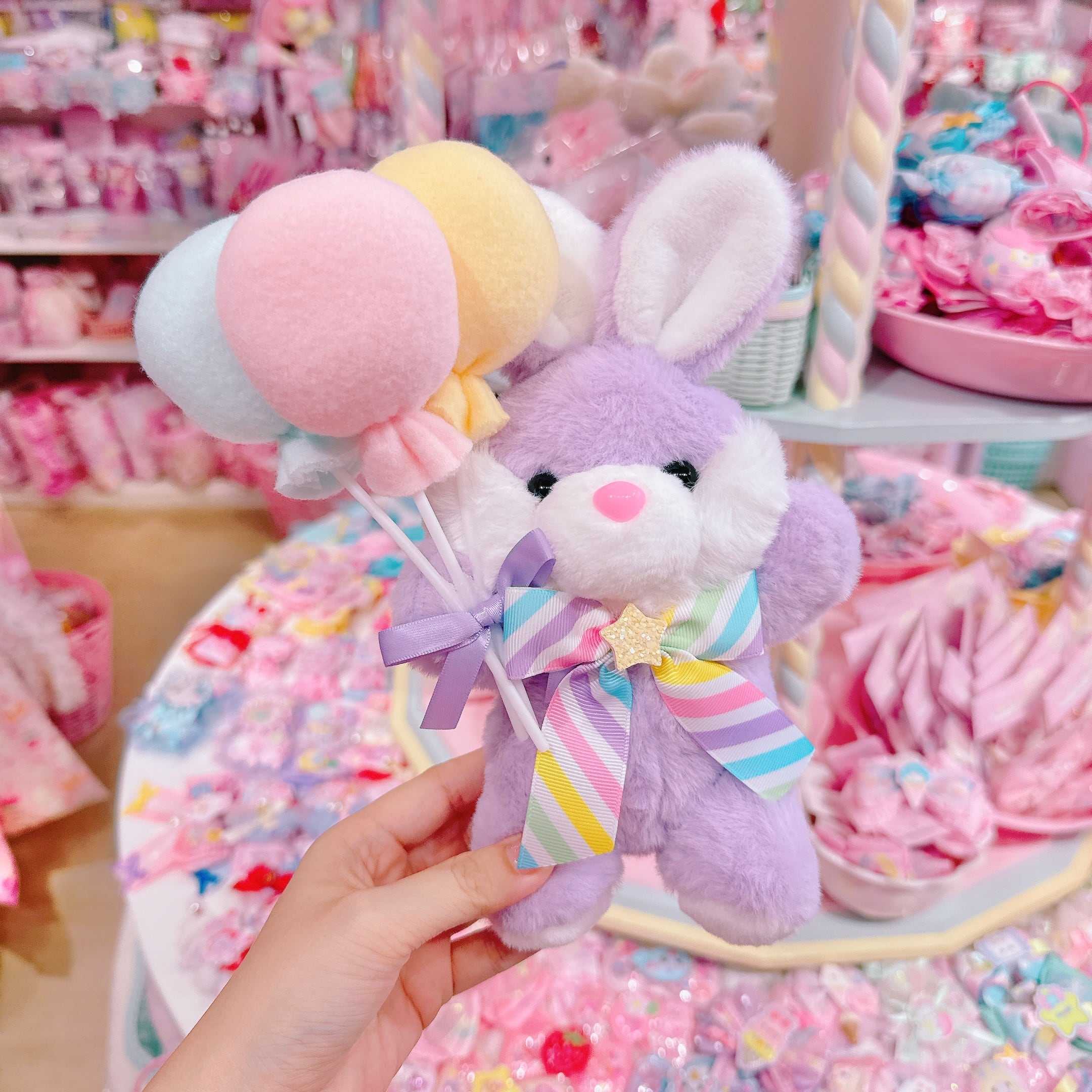 【あにあーる】バルーンうさぎぬいぐるみ（パープル）