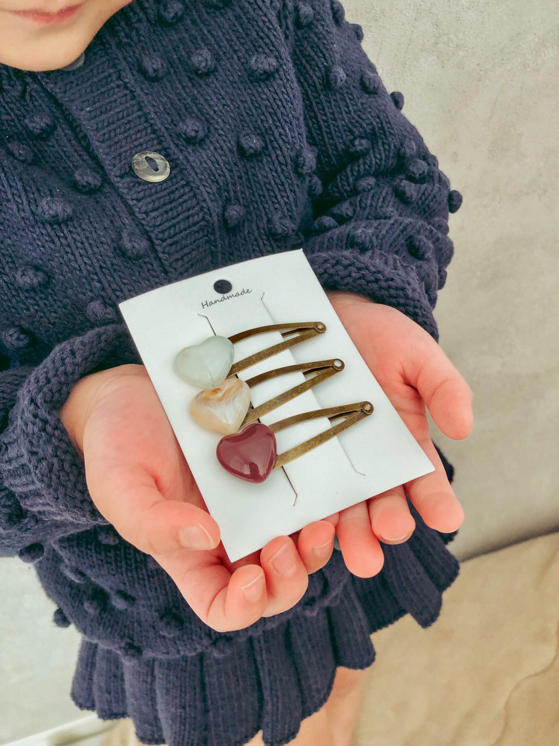 handmade】ハートヘアピン アクセサリー キッズアクセサリー ベビー