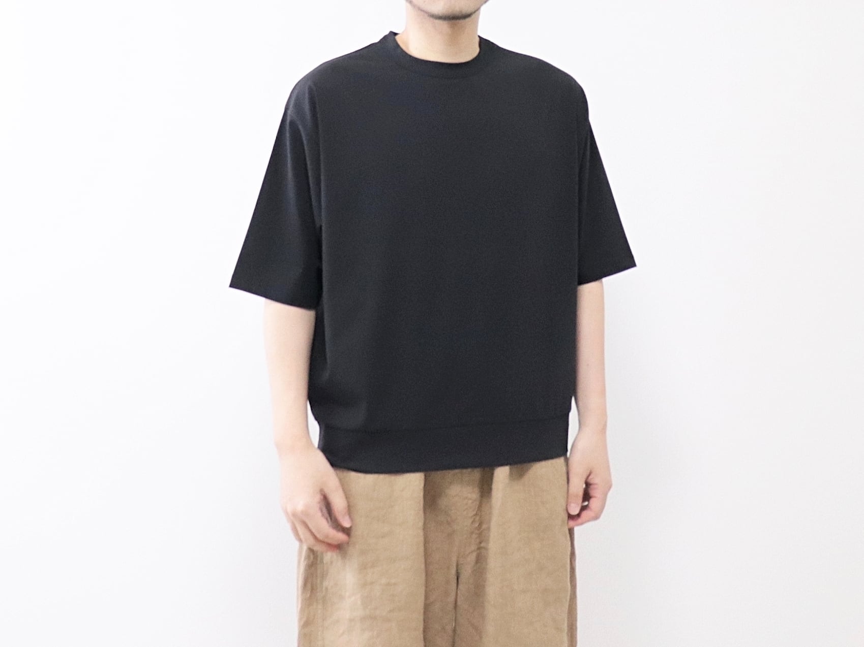 DUAL VOICE / クールタッチトリコット スウェットTee - BLACK