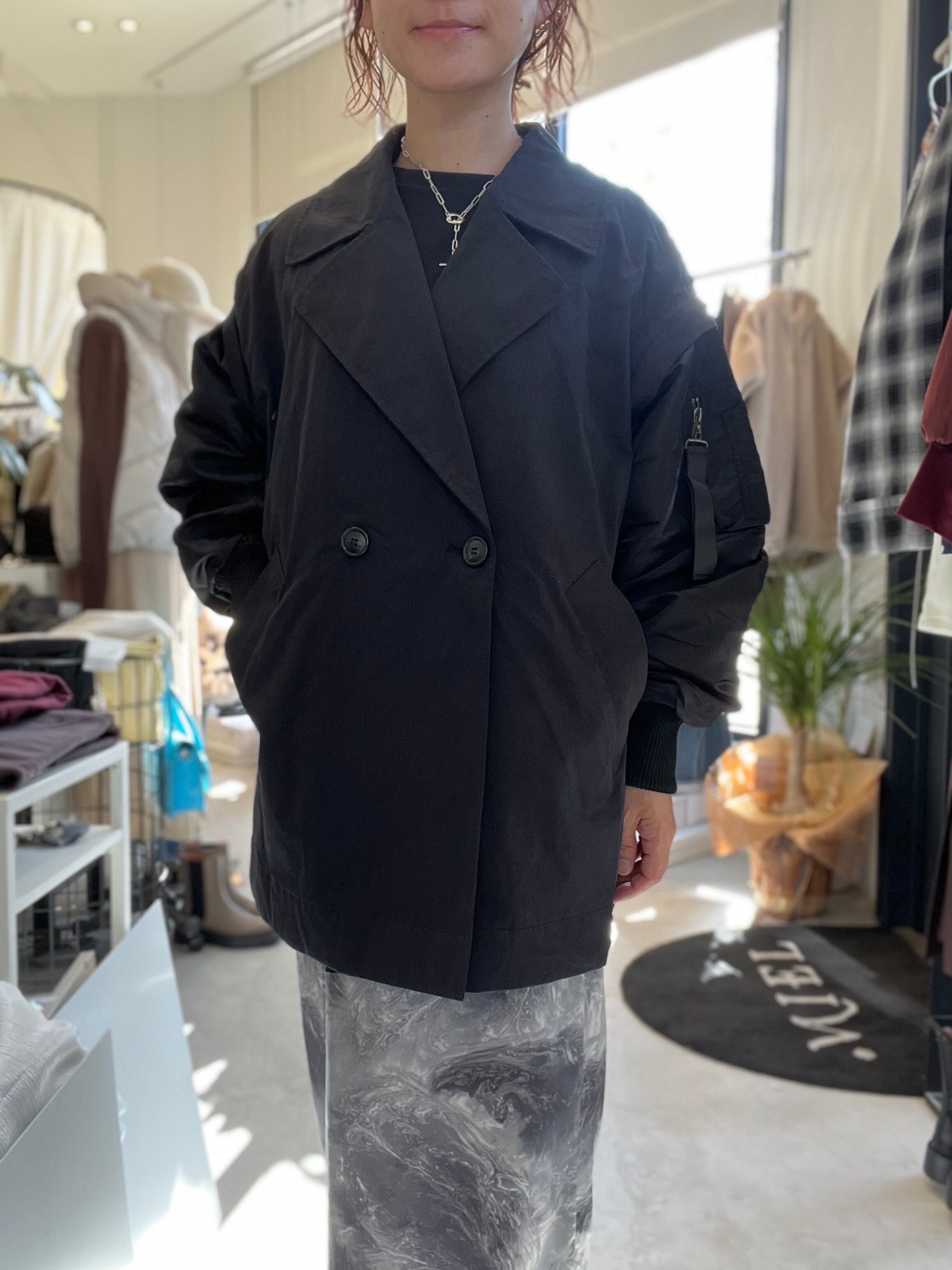 【SELECT】MA-1スリーブビッグカラーハーフコート 42-0186