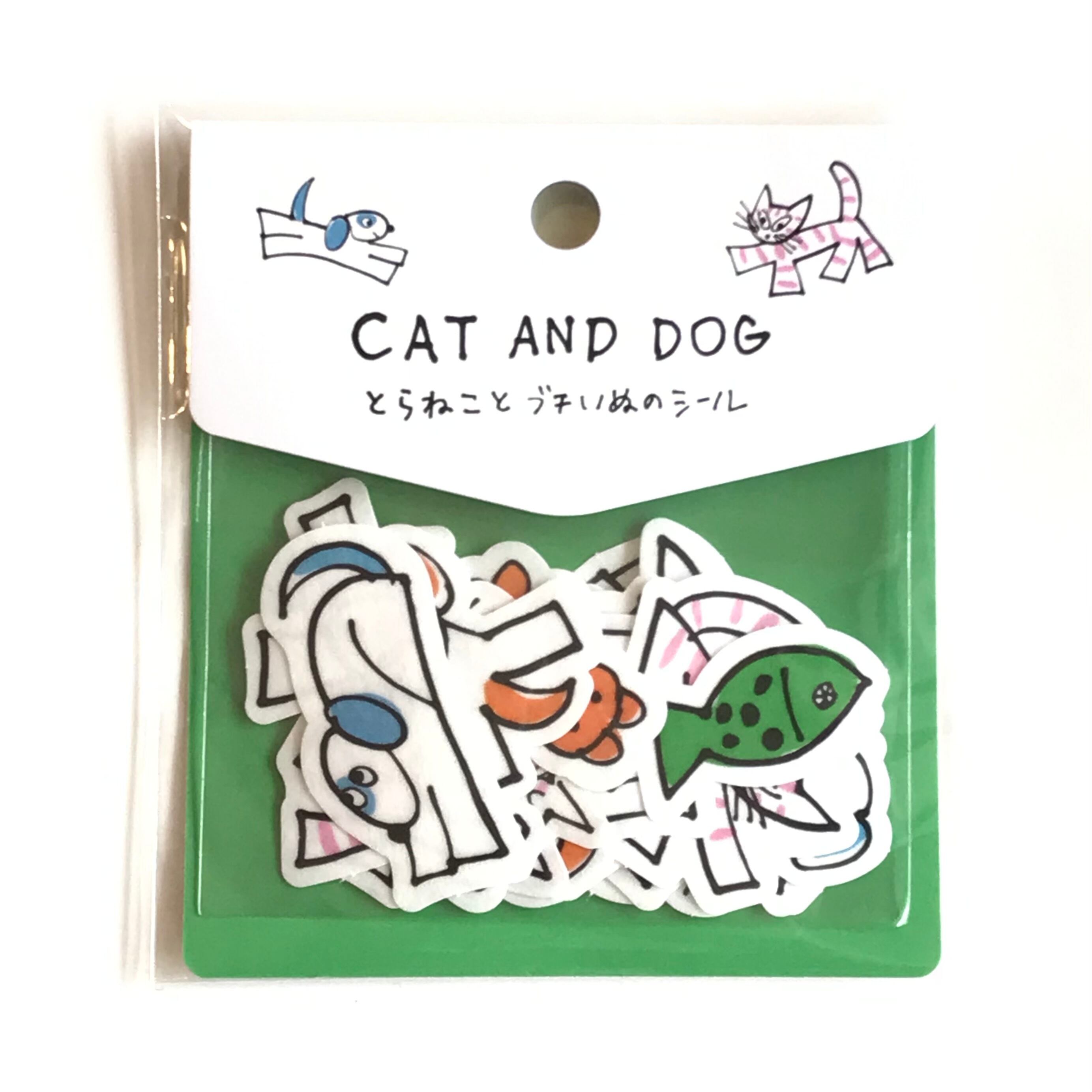 yamyam フレークシール「CAT AND DOG とらねことブチいぬのシール