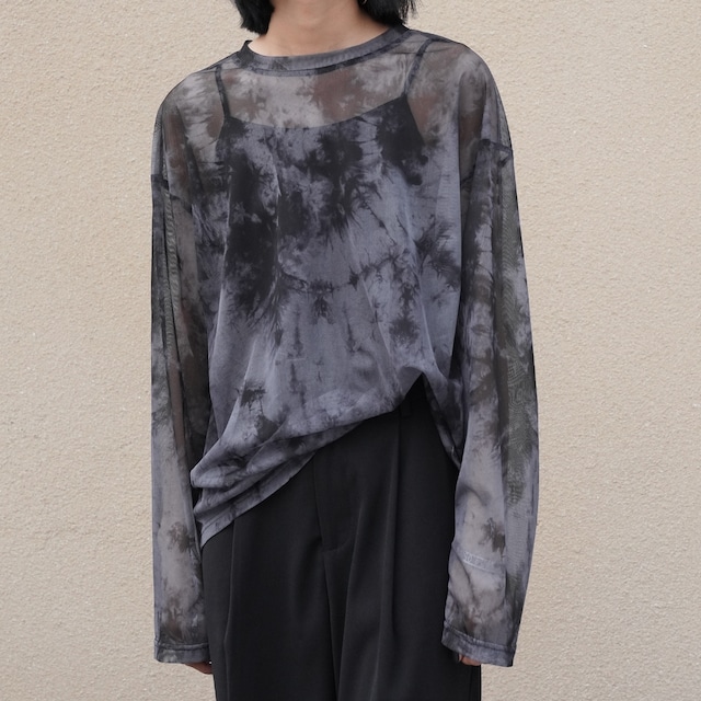 TIE-DYE ROUND NECK LONG SLEEVES TOP 1color M-7694