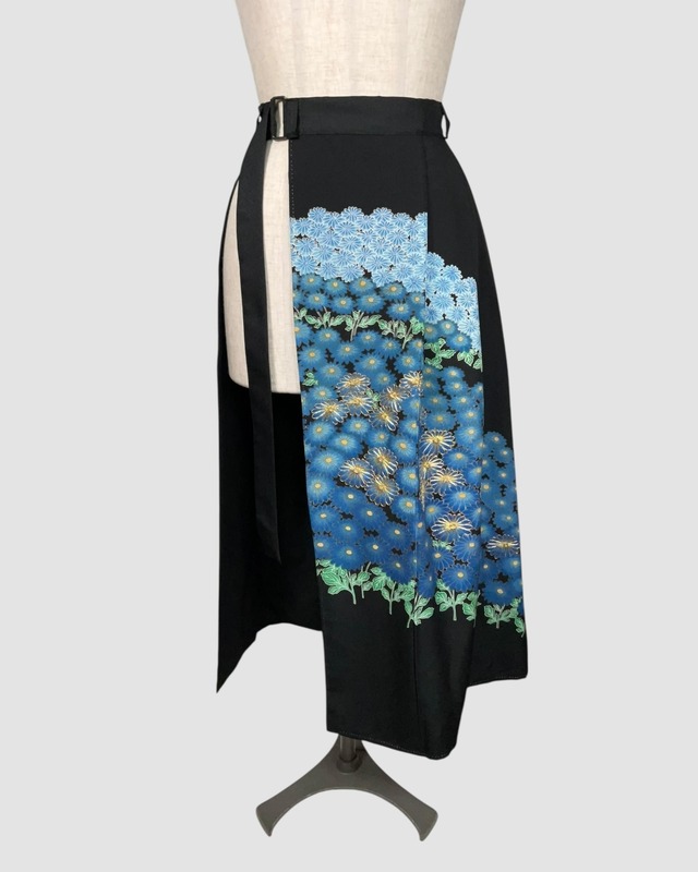 着物重ねスカート(黒留袖より制作) Kimono Overlay Skirt (Made of Kurotomesode-Kimono)