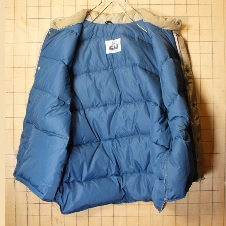 ビッグサイズ 70s 80s USA製 Woolrich ウールリッチ ダウン ベスト メンズXXL相当 ベージュ アウトドア アメリカ古着　 101321aw5