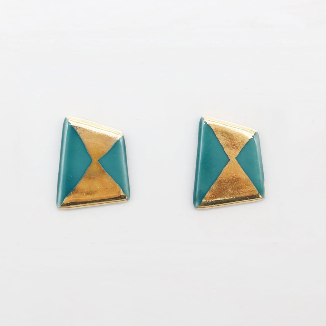 【eb2】Lサイズ 色釉 GREEN イヤリング/ピアス/ノンホールピアス/樹脂ピアス