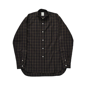 ORGANIC CTTN PLAID WING COLLAR SHIRT / オーガニックコットンチェックウィングカラーシャツ (BLACK)