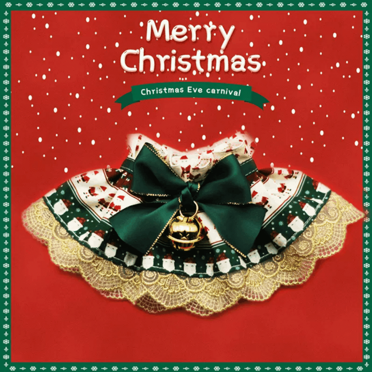 【PET】17種類展開クリスマス風レース付き色々可愛いアクセサリー飾りペットスタイ