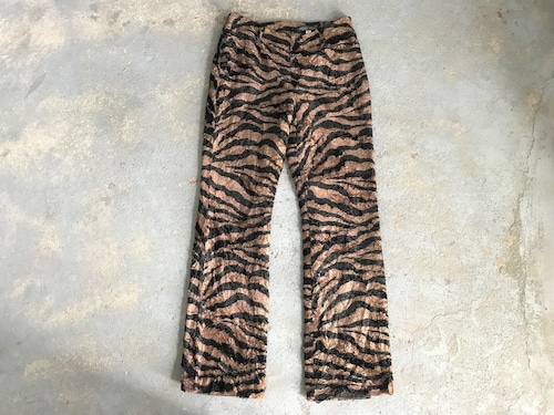 90s MICHEL KLEIN tiger pattern rayon pants