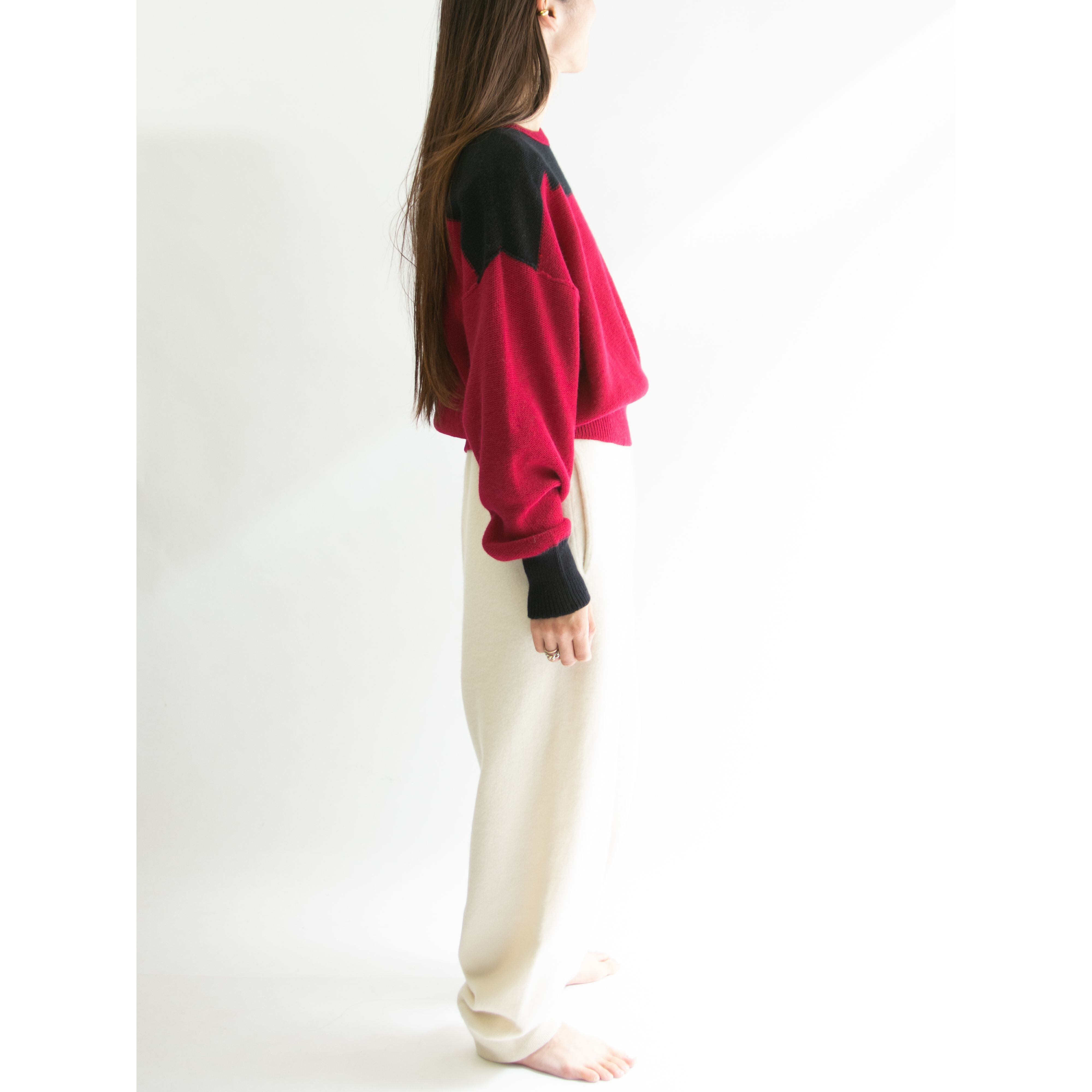 【SONIA RYKIEL】Made in Italy wool-angora crewneck sweater(ソニアリキエル イタリア製 ウールアンゴラクルーネックニット プルオーバーセーター)1b