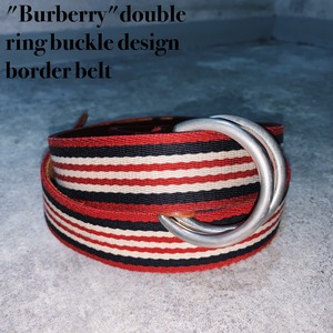 "Burberry"double ring buckle design border belt