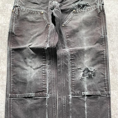 00s USA製 ブラック ダブルニー Carhartt B01 BLK w30 詳細写真5