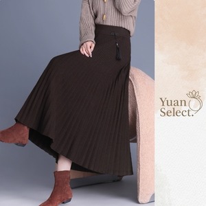 チャイナボタン×タッセル付き　プリーツチャイナロングスカート　2カラー　YS00159
