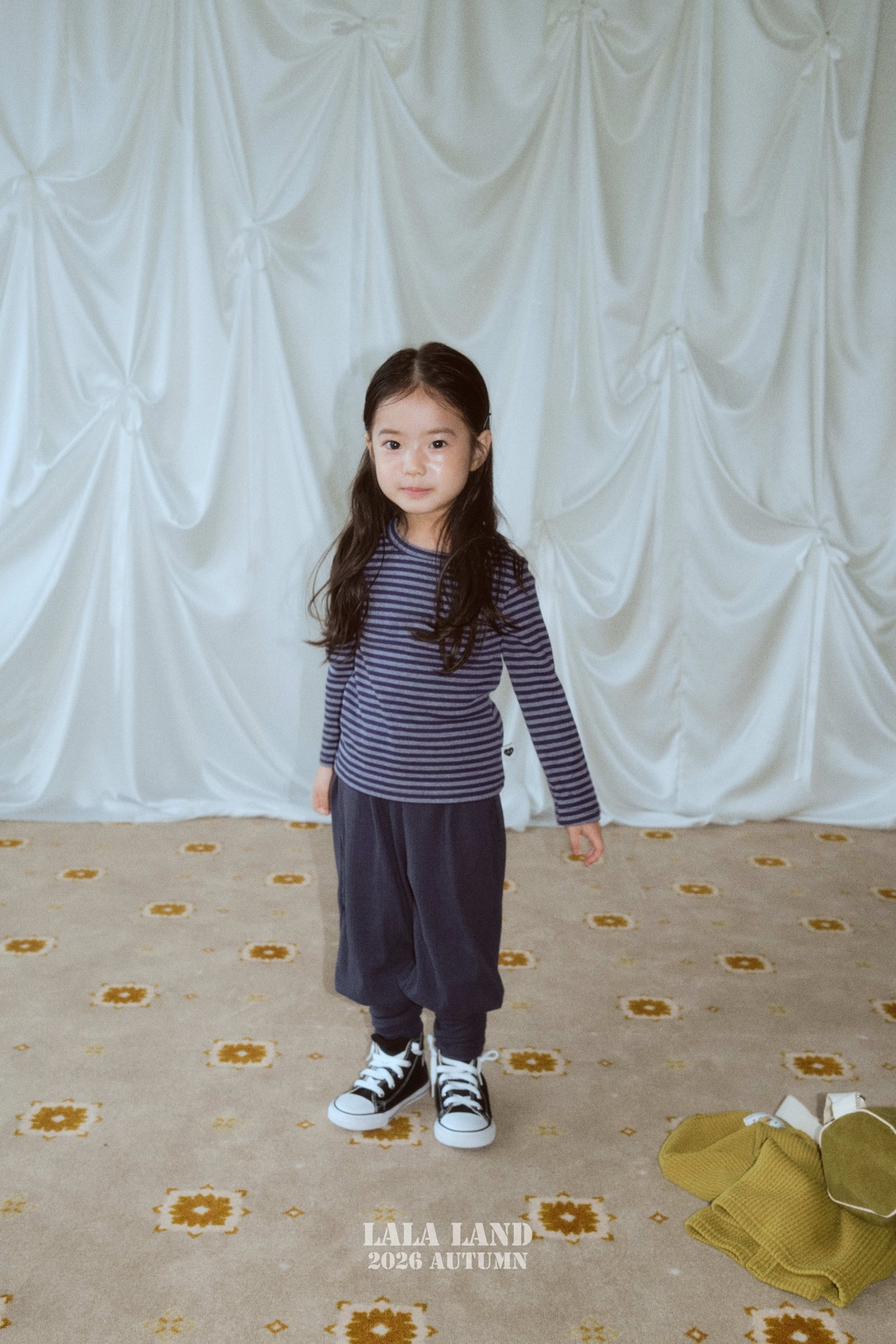 韓国子供服 / LALALAND / 26Autumn / ミューズ ストライプ Tシャツ / 秋服 / キッズ *XS~XL*