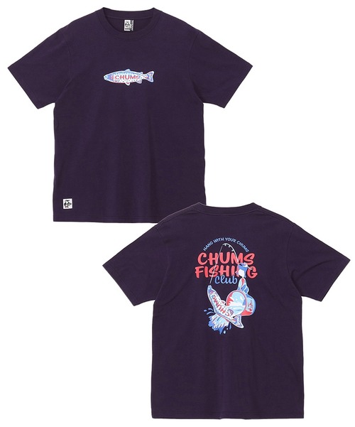 Tシャツ メンズ 春夏 CHUMS チャムス フィッシングクラブTシャツ CH01-2753 半袖 プリントTシャツ コットン アウトドア