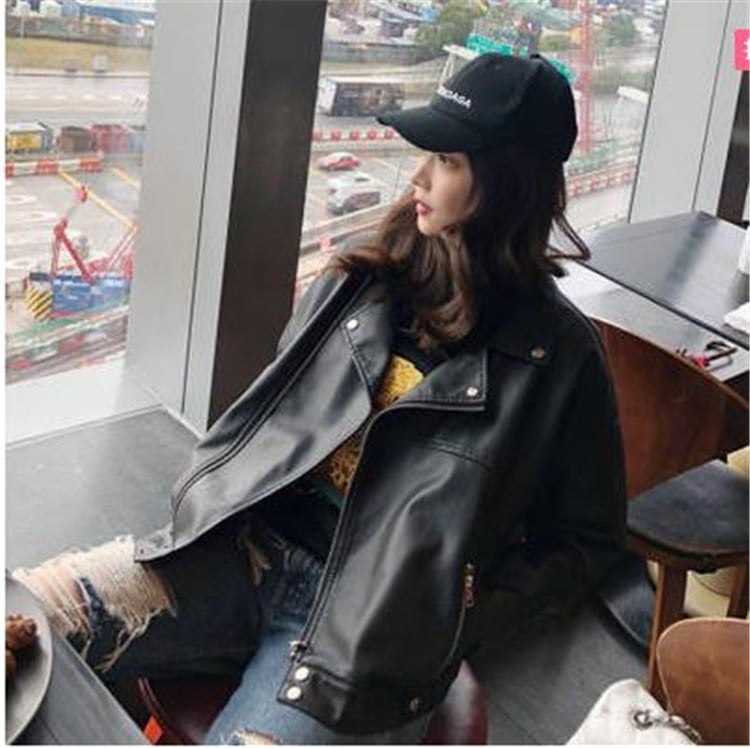 原宿BF風 レザージャケットコート 大きいサイズ ショートレザージャケットpu レザートレンド