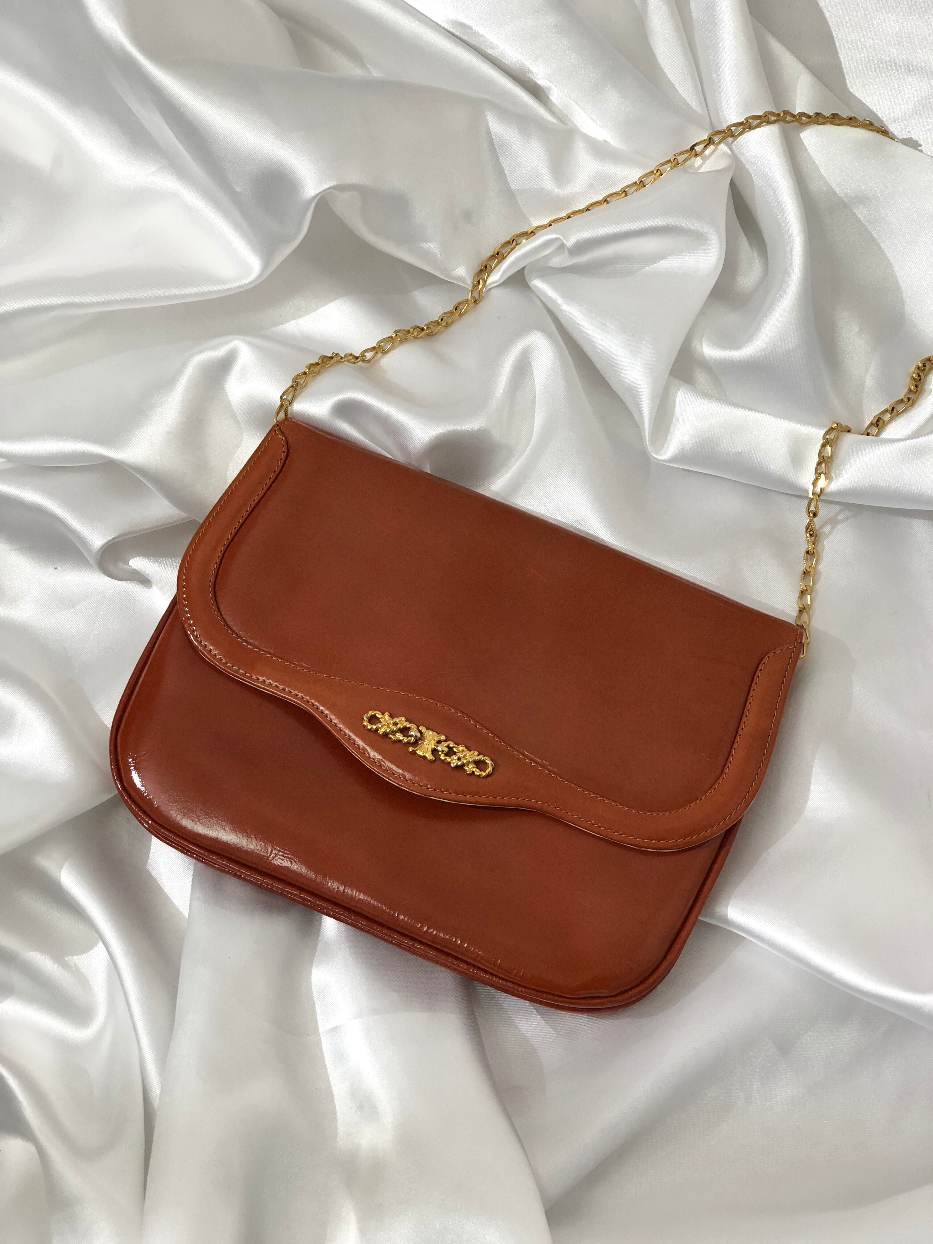 CELINE セリーヌ ブラゾン レザー チェーン ミニバッグ ショルダー