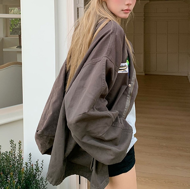 ワッペンデザインミリタリーブルゾン R00795