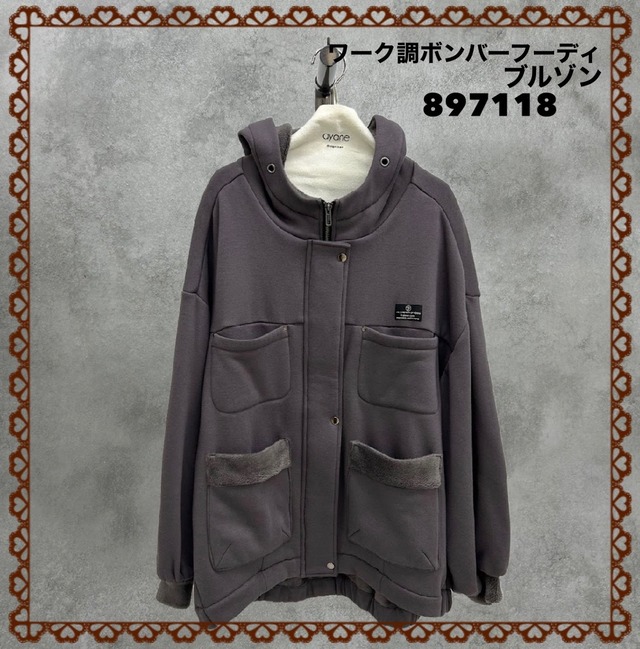 [予約販売] ayane アヤン　ワーク調ボンバーフーディブルゾン　897118 (11/末入荷予定)