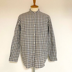 Mini Check Band Collar L/S Shirts　Beige