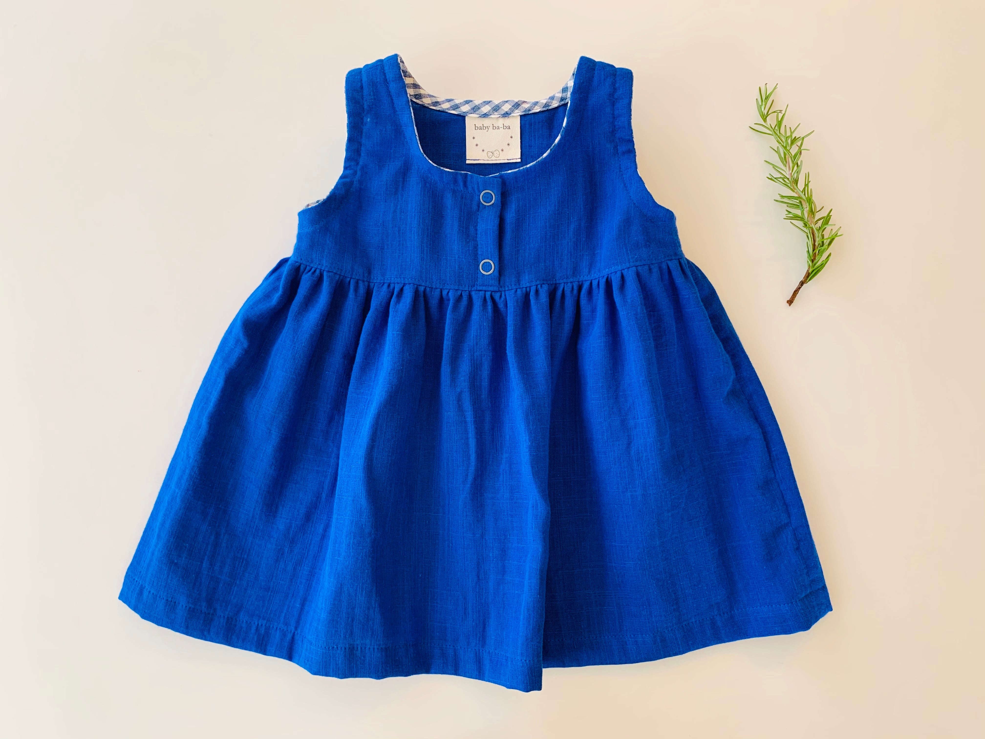 トルコブルー・ダブルガーゼのワンピース80cm日本製 | baby ba-ba