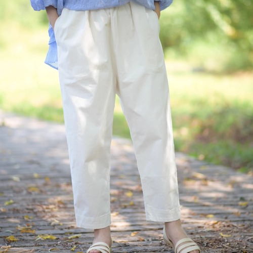 タック入り ワイドレッグ クロップドパンツ  3color  00013