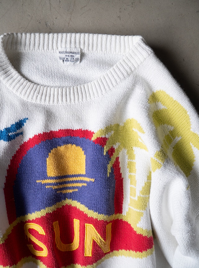 unknown 1990s Cotton knit jacquard of the sun