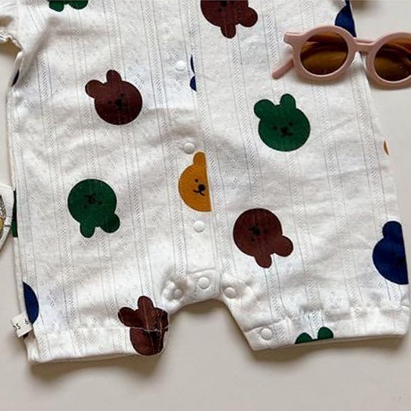 【3月中旬処分】 BABYカットソー BABY】夏作薄手レース編み総柄連体服 | 韓国子供服通販 - Baker