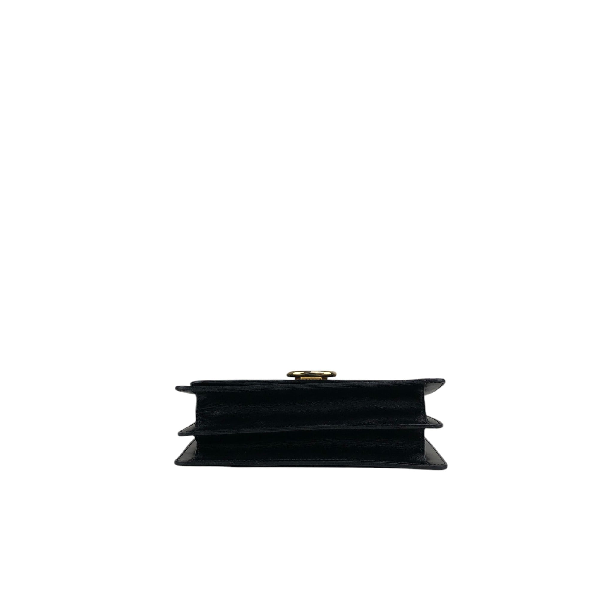 CELINE セリーヌ ハンドバッグ ブラック ガンチーニ レザー vintage