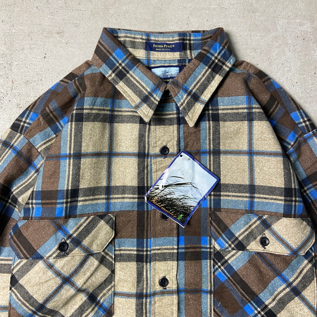 DEAD STOCK 90年代 USA製 Fieldmaster ライトネルシャツ チェック 