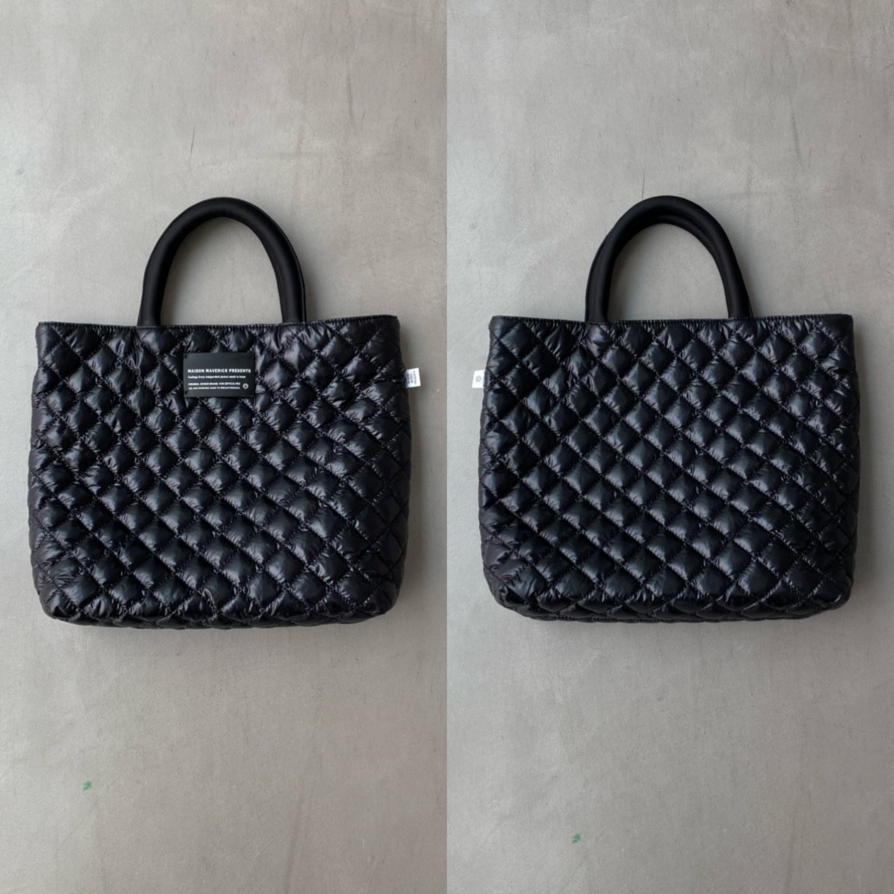 【受注予約：7月中旬入荷予定】quilted tote bag/black